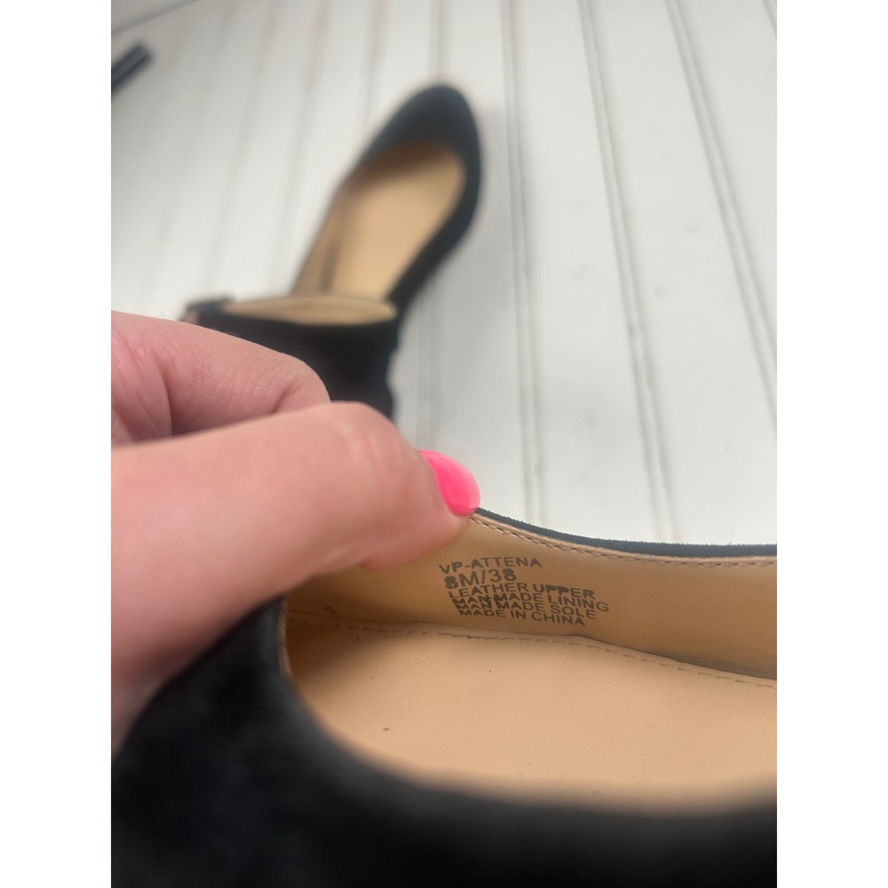 Vince Camuto Attera Black Suede Ankle Strap Ballet Work Flats Women's Size 8M - Picture 7 of 10